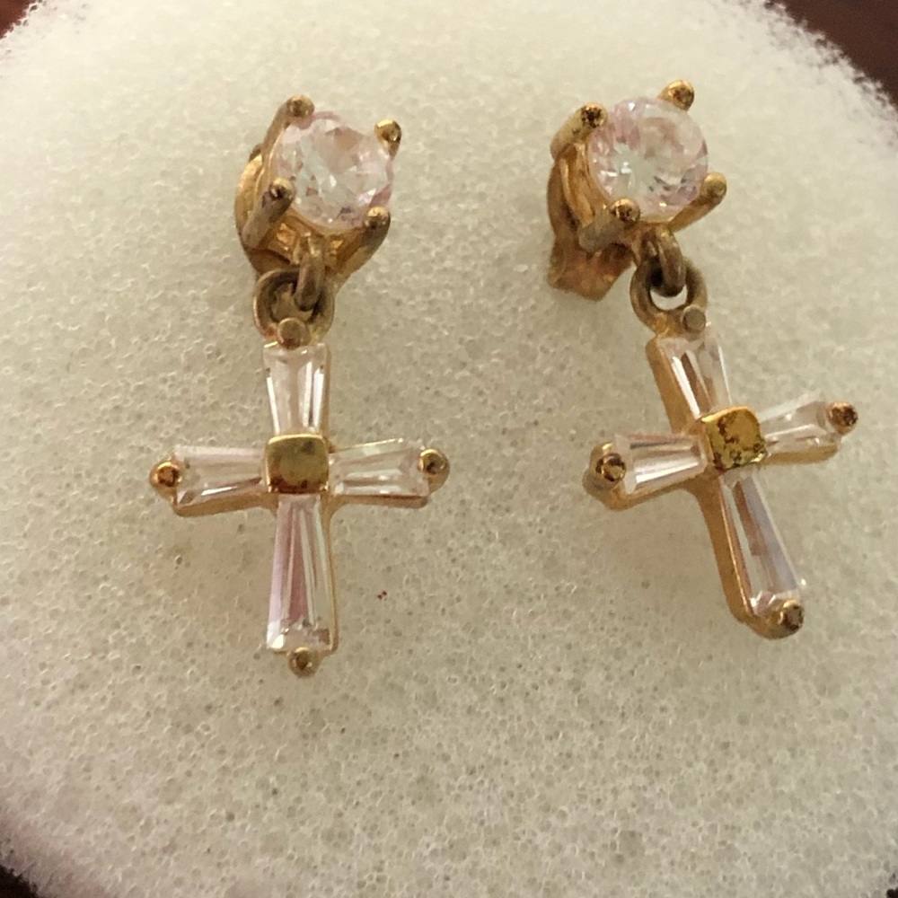 Cross Earrings - Picture 2 of 3